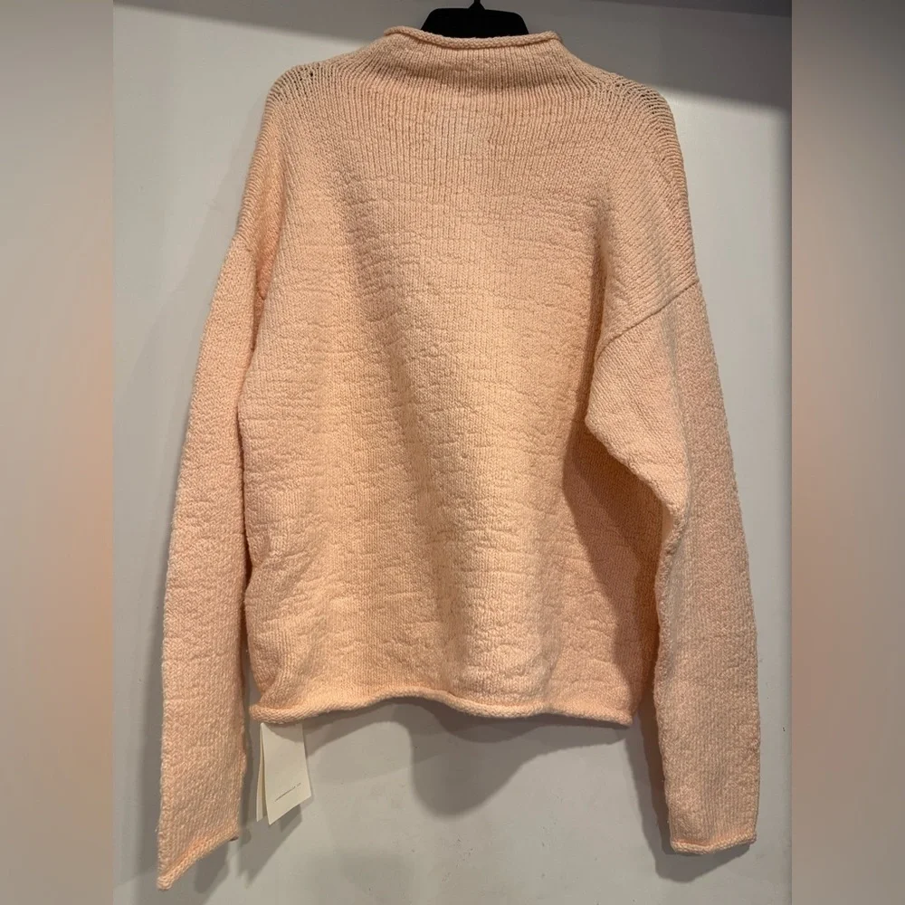Lauren Manoogian Raw Rollneck Oversized Textured Sweater In Petal Size 2 US M